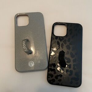 LOOPY Cases - Midnight Leopard and Silver Glitter iPhone 12/12 Pro